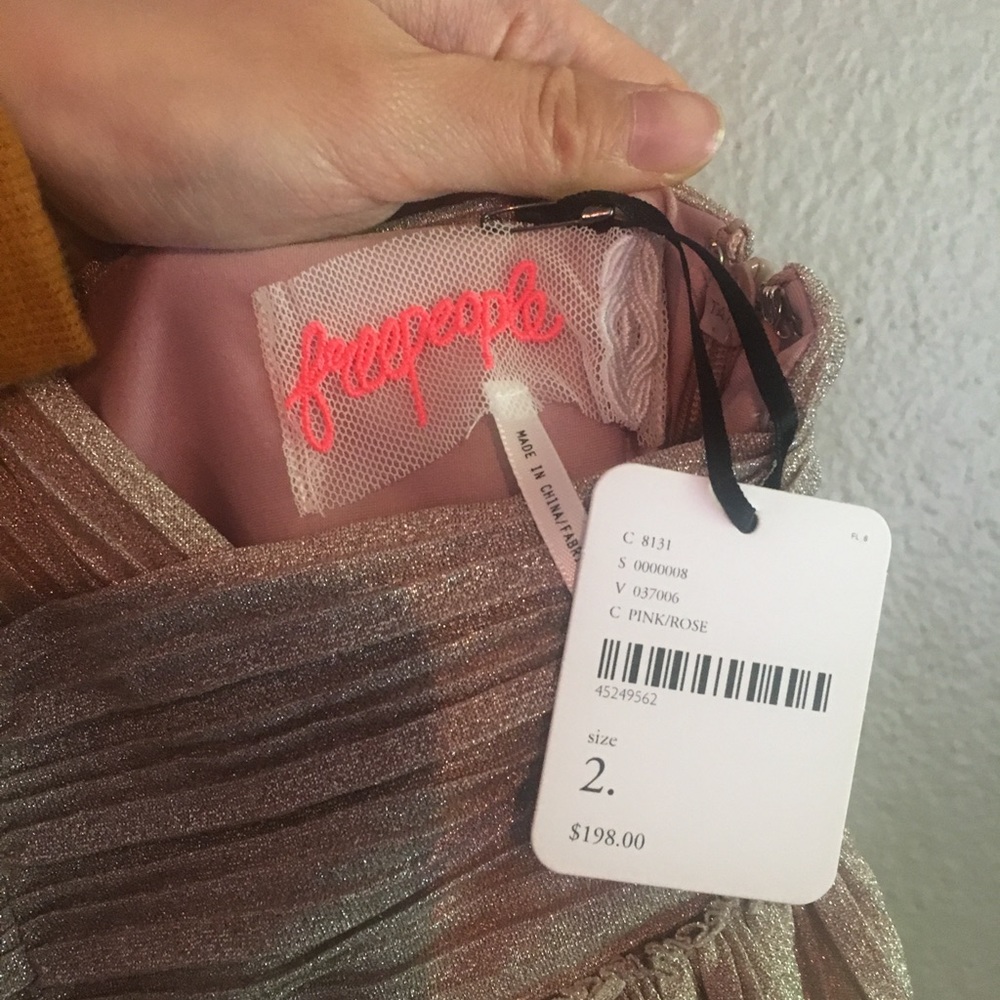 Free people pleated shine fit & flare mini dress - Picture 4 of 4